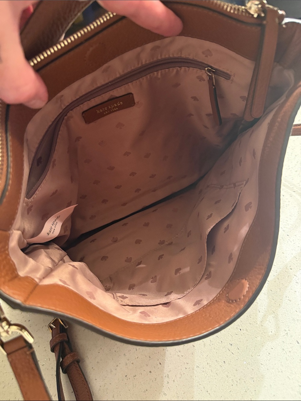 kate spade Brown Pebbled Leather Hobo Shoulder Bag - Picture 5 of 7